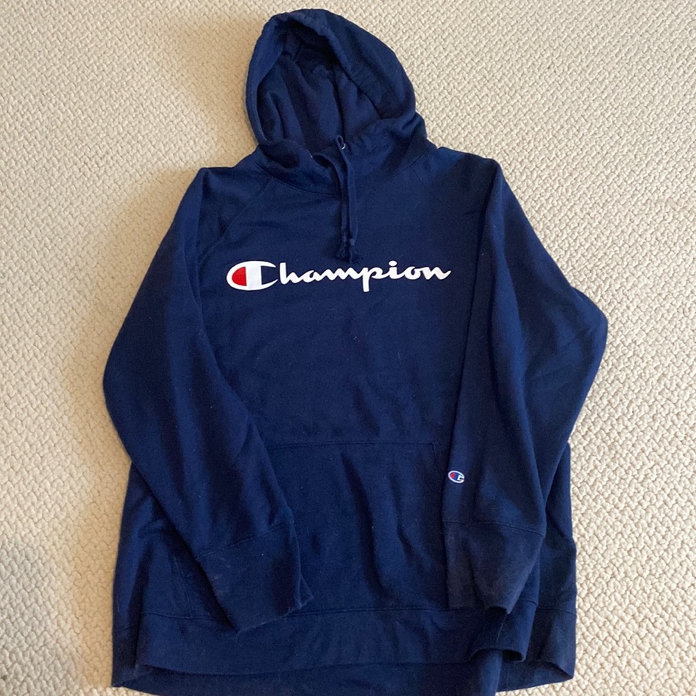 Blue champion hoodie size 1X